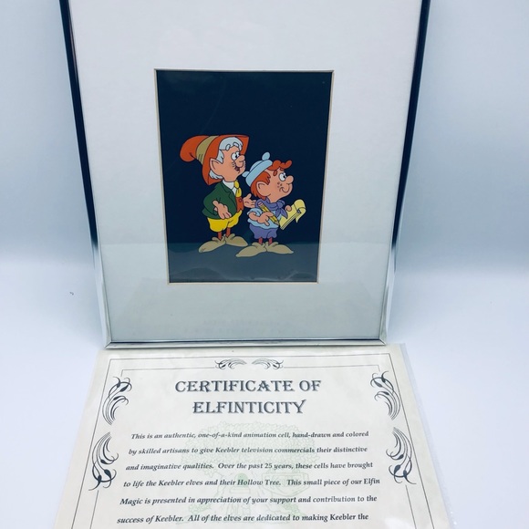 Vintage Keebler Collectable animation cell with certificate of Elfinticity. - Picture 7 of 9